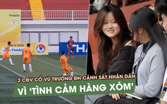 2 CĐV xinh đẹp cổ vũ Trường ĐH Cảnh sát Nhân dân vì 'tình cảm hàng xóm'