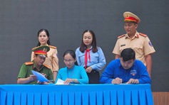 Công an phường Xuân Hòa ký kết xây dựng Trường THCS Colette an ninh trật tự