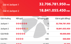 Thứ năm ngày 22 tháng 1, giải độc đắc của Vietlott tăng 32,7 tỉ đồng