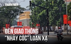 Thót tim tại giao lộ có đèn giao thông “nhảy cóc” loạn xạ khiến người dân thắng gấp