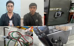 Bắt quả tang 2 thanh niên mang đèn khò phá két sắt để trộm tiệm vàng