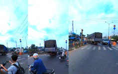 CSGT TP.HCM xác minh clip xe tải chạy ngược chiều trên đường Trần Văn Giàu