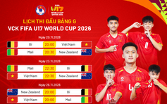 Lịch thi đấu U.17 Việt Nam tại U.17 World Cup mới nhất: Hai trận giờ đẹp