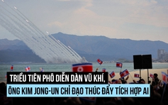 Ông Kim Jong-un dự triển lãm tên lửa, UAV, chỉ đạo tăng tích hợp AI lên vũ khí