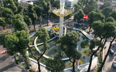 Ảnh mới nhất về Hồ Con Rùa, cầu thang bất ngờ được sơn gam màu khác