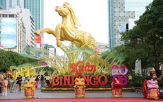 Sắp khai mạc đường hoa Nguyễn Huệ Tết Bính Ngọ 2026: Đông nghịt người chờ vào tham quan