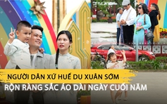 Người dân xứ Huế du xuân sớm, rộn ràng sắc áo dài ngày cuối năm