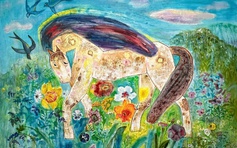 Xem tranh ngựa độc đáo ở 'Hai đường thẳng song song - Một điểm đến'