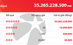 Xuất hiện một người trúng độc đắc Vietlott 35,2 tỉ đồng tối 27.2