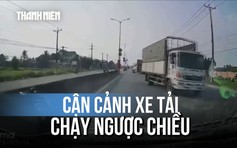 Cận cảnh xe tải chạy ngược chiều gây náo loạn đường phố Trảng Bàng