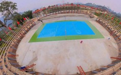 Độc lạ: Sân vận động bằng tre có sức chứa 1.500 chỗ ngồi