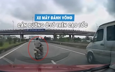 Nam thanh niên 'đầu trần', lái xe máy lạng lách đánh võng trên cao tốc