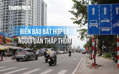 Người dân 'rối não' vì biển báo: Xe máy phải tranh làn vì ô tô đỗ