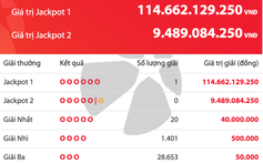 Một người trúng 114,6 tỉ đồng giải độc đắc của Vietlott tối nay 5.3