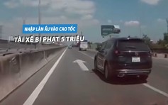 Ô tô con nhập làn ẩu trên cao tốc, tài xế bị phạt 5 triệu đồng