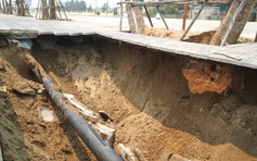 Kè biển Hải Tiến sụt lún bất thường