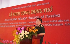 Đại tướng Nguyễn Trọng Nghĩa dự lễ khởi công trường học ở Đồng Tháp