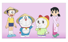Doraemon sang Việt Nam du lịch: Nobita đội nón lá, Shizuka mặc áo dài