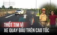 Tài xế quay đầu xe, đi ngược chiều cực kỳ nguy hiểm trên cao tốc