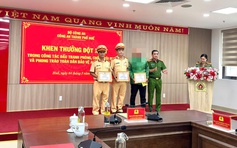 Công an thành phố Huế khen thưởng tài xế công nghệ và CSGT kịp thời bắt trộm