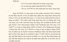 Thu hồi khẩn 2 thực phẩm chức năng thuộc thương hiệu Nature's Own