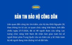 Đưa về đất liền 48 người được cứu trong vụ chìm tàu Khôi Nguyên 18