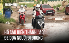 Tuyến đường 500 m ngập hố sâu, người dân khổ sở: 'Xe tông, té là chuyện bình thường'