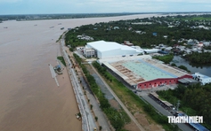 Kè chống xói lở bờ sông Tiền sẽ hoàn thành trước tiến độ 4 tháng