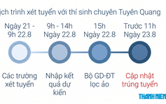 Chiều 22.8 sẽ có kết quả xét tuyển ĐH với thí sinh tại chuyên Tuyên Quang