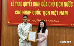 Trung vệ Nguyễn Adou Leygley Minh có quốc tịch Việt Nam: 'Tôi khao khát cống hiến'