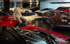Cristiano Ronaldo bất ngờ khoe garage siêu xe 'khủng', quy tụ loạt Ferrari, Bugatti