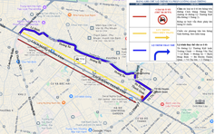 Thi công metro số 2: TP.HCM cấm ô tô một chiều trên đường Cách Mạng Tháng 8