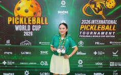 Nhà tài trợ Mai Bùi của 'Cùng con đi tiếp cuộc đời' đoạt HCV World Cup pickleball tại Đà Nẵng