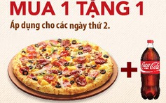 Ưu đãi Mua 1 tặng 1 cho tất cả các pizza vào thứ Hai hàng tuần tại Pizza Hut Delivery