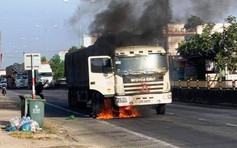 Quảng Nam: Xe tải bốc cháy dữ dội trên Quốc lộ 1