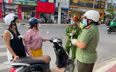 Bình Thuận: Công an TP.Phan Thiết duy trì tuần tra vùng đỏ, kiểm tra giấy người đi đường