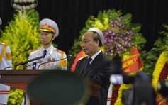 Thủ tướng đọc điếu văn truy điệu nguyên Chủ tịch nước, đại tướng Lê Đức Anh