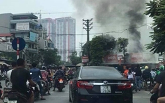 Tiệm sửa xe máy cháy dữ dội sau tiếng nổ lớn
