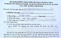 Thanh Hóa bỏ mẫu đơn 'tự nguyện không nhận tiền hỗ trợ' do chính quyền in sẵn