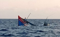 Cứu sống 4 ngư dân trên tàu cá Bình Định bị chìm