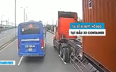 Dân mạng đòi tước bằng lái tài xế xe buýt ‘hổ báo’, tạt đầu xe container