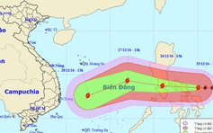 Bão Nockten mạnh cấp 12 vào Biển Đông vào tối 26.12