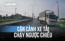 Cận cảnh xe tải chạy ngược chiều gây náo loạn đường phố Trảng Bàng