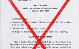 Huế phát thông báo về quyết định giả mạo chuẩn y phó bí thư thành ủy