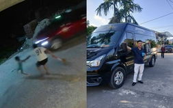 Bé gái 2 tuổi bất ngờ lao ra đường, hàng xóm kịp kéo lại trước đầu ô tô
