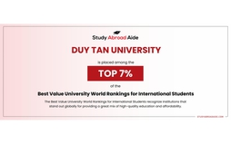 Duy Tân trong Top 7% ĐH giá trị tốt nhất thế giới cho SV quốc tế 2024