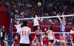 ASIAD 19: Bóng chuyền nữ Việt Nam vất vả đánh bại đội Triều Tiên, nhất bảng E