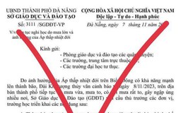 Đà Nẵng: Giả mạo văn bản Sở GD-ĐT cho học sinh nghỉ học hôm nay