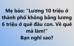 Lương 10 triệu đồng/tháng ở thành phố không bằng lương 6 triệu đồng ở quê?