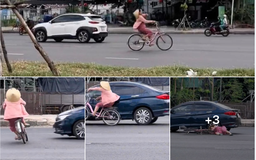 CSGT truy tìm người phụ nữ phóng xe đạp ngược chiều quệt ô tô ở TP.HCM